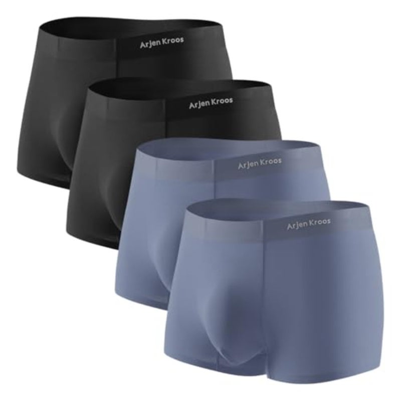 Underwear for Men 4 Pack Breathable Modal Boxer Briefs Silky Trunks - Image 1