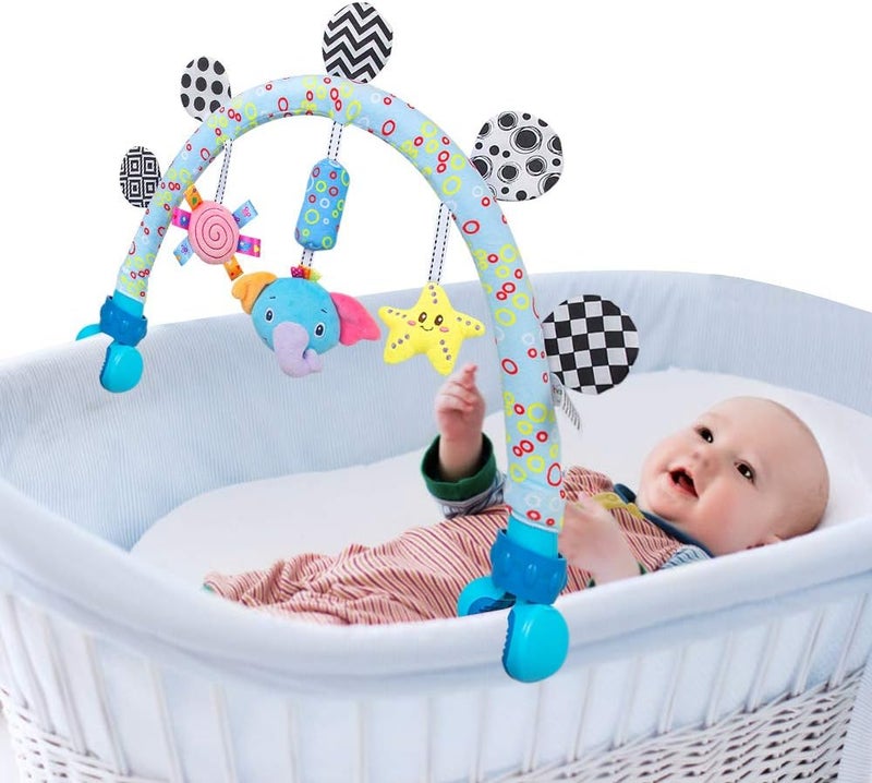Caterbee Baby bassinet toys, Infant & Toddlers Crib and Pushchair toy, Travel Arch Stroller toy & Pram Activity toys for indoor and outdoor (Elephant) - Image 1