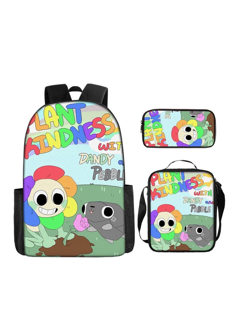 Backpacker 3D Dandy's World Print School Backpack Backpack 29*16*42CM + Shoulder Bag 19*6*23CM + Pen Bag 24*7*11CM Three-piece Set - Image 1