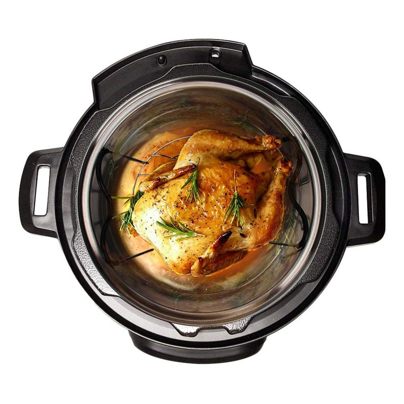 Createy Steamer Rack Trivet with Handles Compatible with Instant Pot Accessories 6 Qt 8 Quart, Pressure Cooker Trivet Wire Steam Rack, Great for Lifting out Whatever Delicious Meats & Veggies You Cook - Image 2