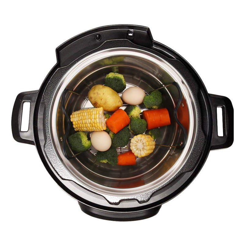 Createy Steamer Rack Trivet with Handles Compatible with Instant Pot Accessories 6 Qt 8 Quart, Pressure Cooker Trivet Wire Steam Rack, Great for Lifting out Whatever Delicious Meats & Veggies You Cook - Image 4