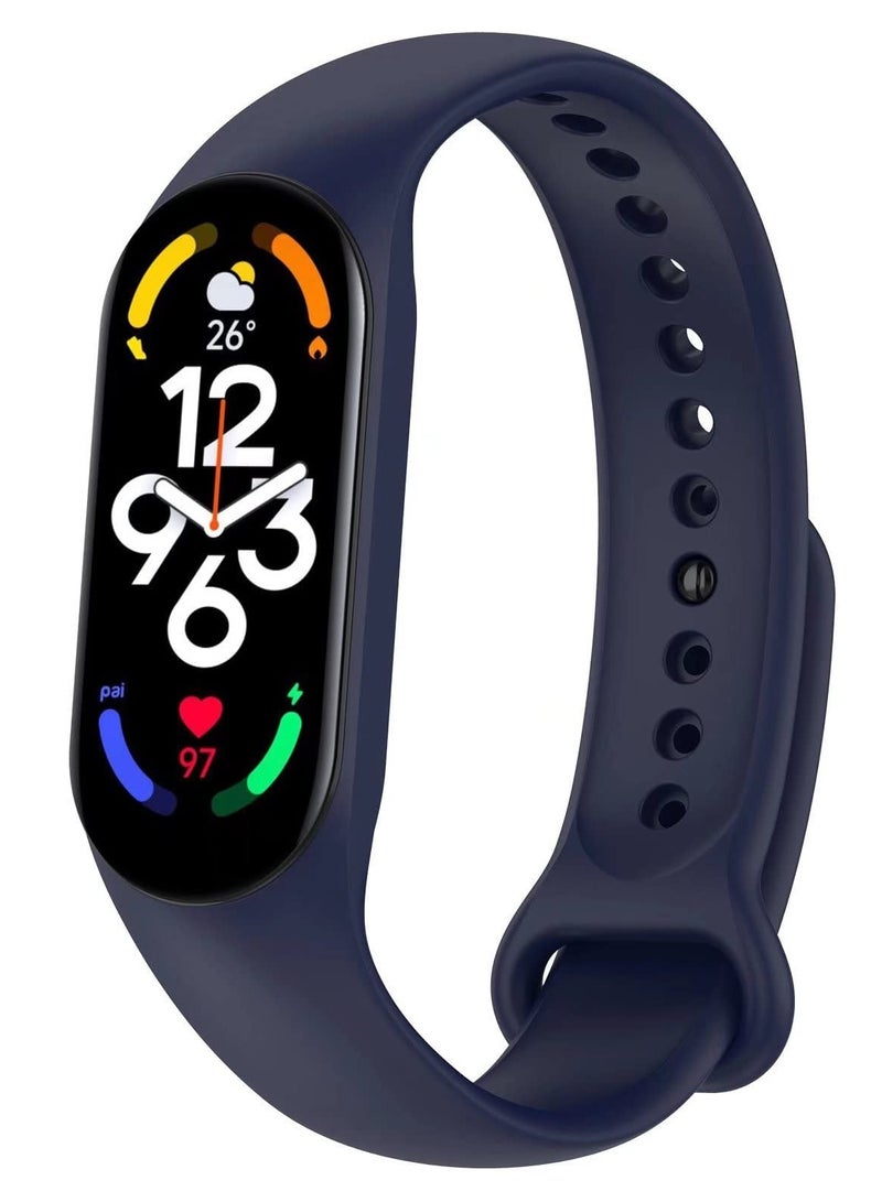 Strap Silicone Band For Xiaomi Mi Band 3/4 Breathable Strap Replacement Bracelet (Dark Blue)