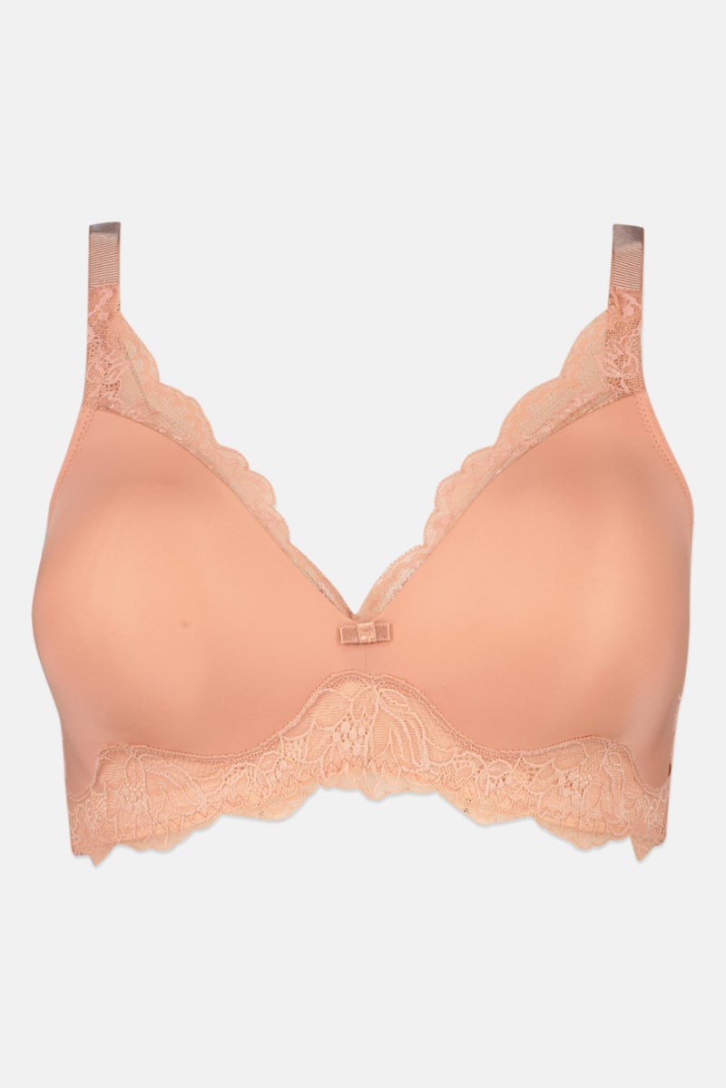 TRIUMPH سوتيان مبطن ذو نسيج للنساء، خوخي - Image 1