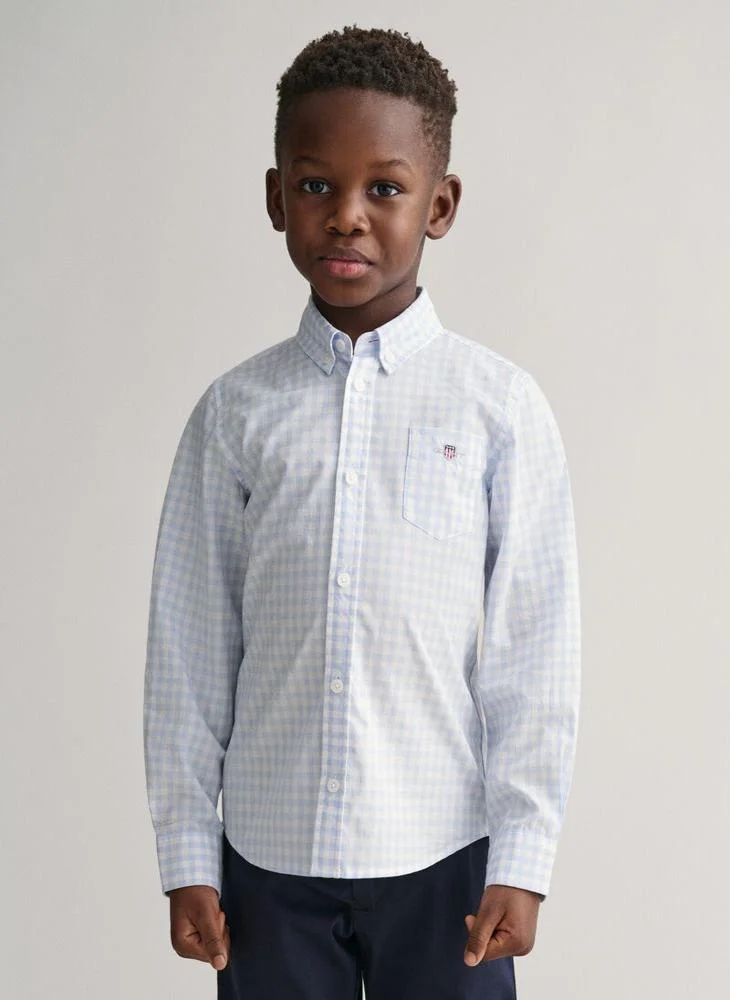 GANT Kids Shield Gingham Poplin Shirt