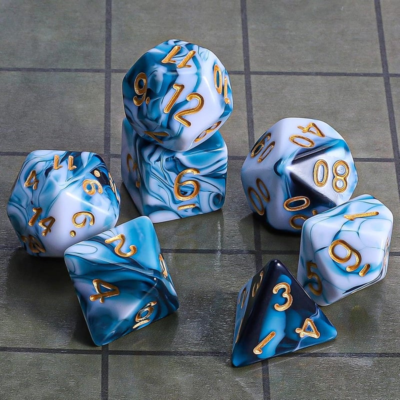 CiaraQ DND Polyhedral Dice Set with a Black Dice Bag for D&D RPG MTG Role Playing Table Games - Image 2