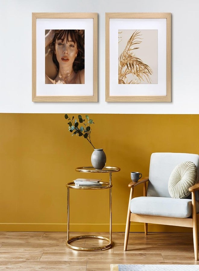 VNVNK 17x17 Frame Natural Wood Color, Perfect for 17x17 Inch Picture without Mat or 13x13 Inch Picture with Mat, Home Wall Decor Picture Frame-1 PCS - Image 3