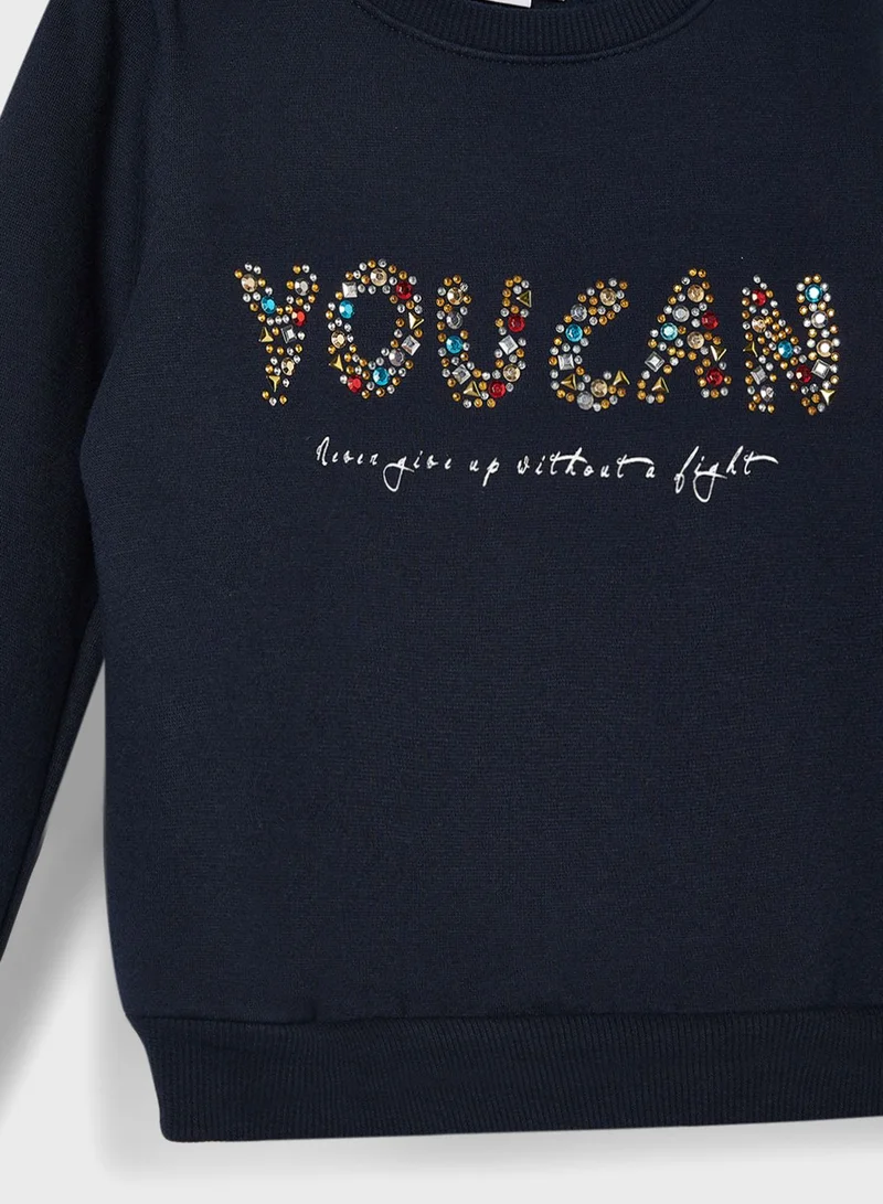 NAME IT Kids Slogan Sweatshirt