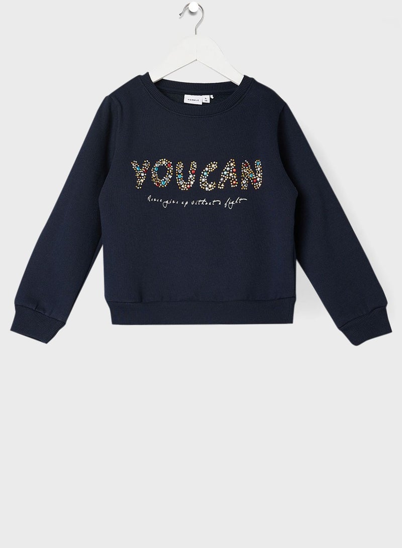 NAME IT Kids Slogan Sweatshirt  - Image 1