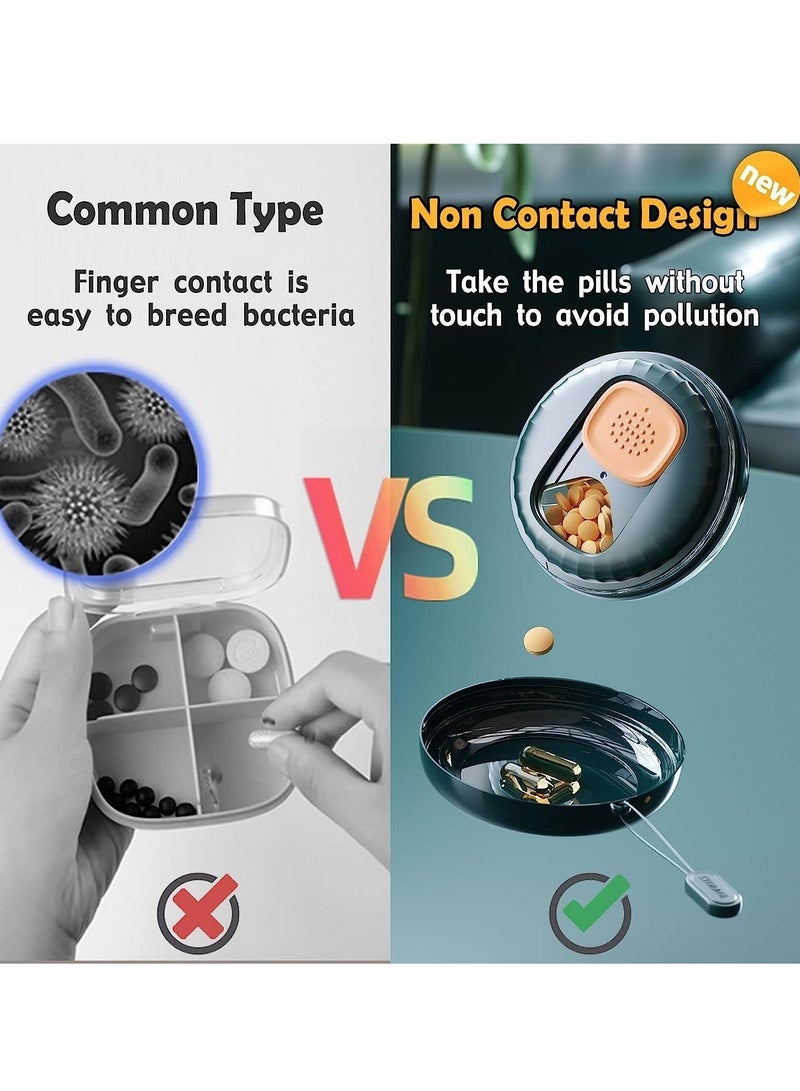 general Small Pill Box Travel Daily Pill Organizer Waterproof Portable Daily Small Cute Pill Case for Purses Pocket Compact Travel Medicine Holder - Image 3