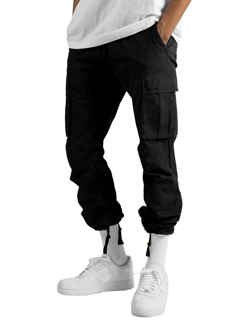 whox Mens Cargo Pants Casual Outdoor Hiking Pants for Men Athletic Joggers Sweatpants Black - Image 2