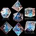 YEMEKO DND Dice Set for Dungeons and Dragons Sharp Edge Resin Dice Set with Dice Case Handmade 7 Accessories Polyhedral Dice for Role Playing Game DD Dice Blue Brown - Image 4