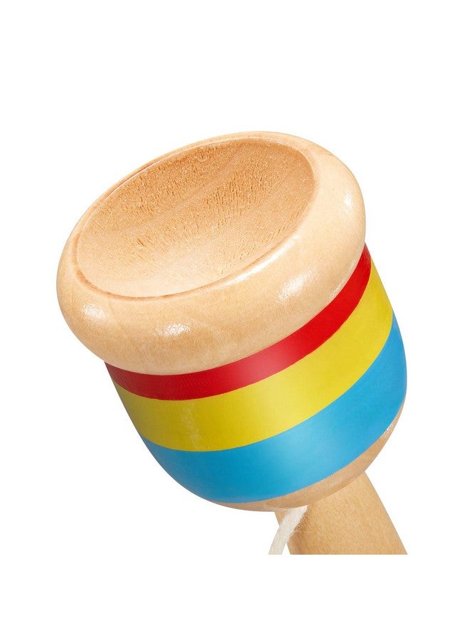 TOODOO 2 Pieces Jacks Game With Ball Paddle Ball With String Cup And Ball Game Mini Wood Catch Ball Hand Eye Coordination Ball Catching Cup - Image 3