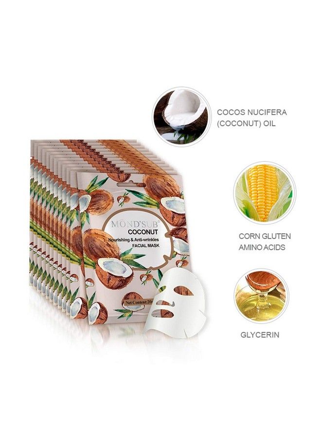 MOND'SUB Coconut Nourishing & Antiwrinkles Facial Mask Sheet Pack Of 5 X 20Ml  - Image 4