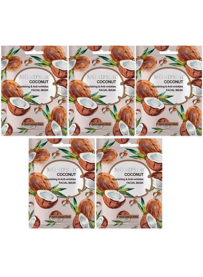 MOND'SUB Coconut Nourishing & Antiwrinkles Facial Mask Sheet Pack Of 5 X 20Ml  - Image 2