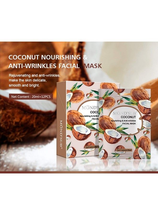 MOND'SUB Coconut Nourishing & Antiwrinkles Facial Mask Sheet Pack Of 5 X 20Ml  - Image 3