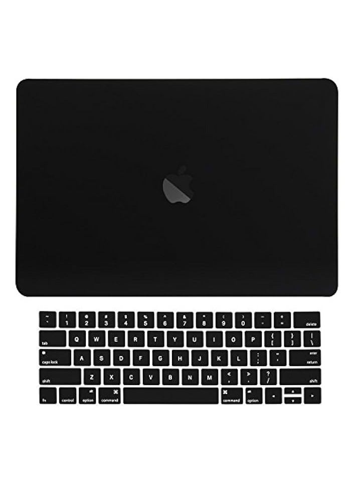 PROMASS Rubberized Matte Hard Cover for Apple MacBook Pro A1989 A1706/A1708 (Black, 13in)  - Image 1