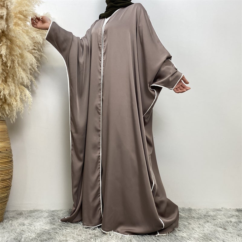 monica fashion Simple Satin Bat-Sleeve Cardigan - Image 1