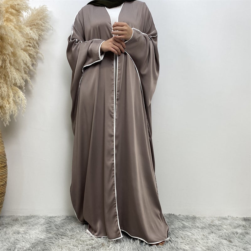 monica fashion Simple Satin Bat-Sleeve Cardigan - Image 2