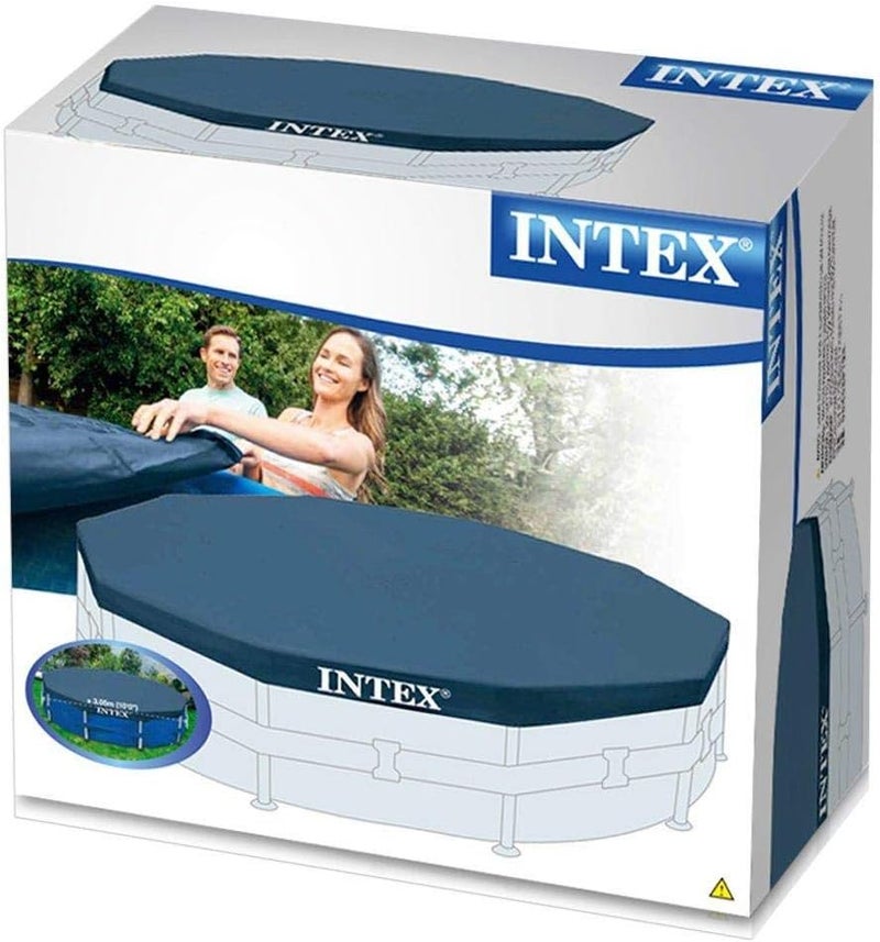 Intex Pool Cover for 10' (305cm) Round Swimming Pool - Navy Blue 10feet - Image 4
