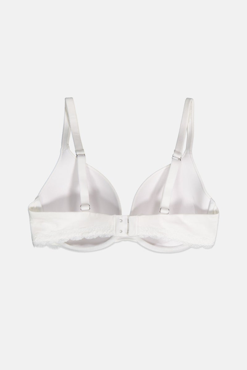 Women Padded Underwired Plain T-Shirt Bra White