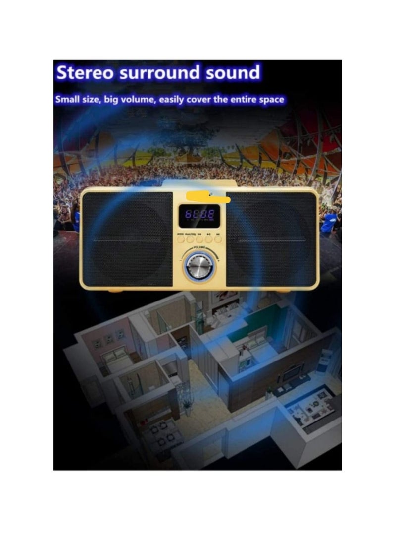 SDRD New Karaoke Machine Portable PA Speaker System Bluetooth 5 with 2 UHF Wireless Microphones LED Light with BASS TV AUX USB SD Rechargeable Best Gift for Adults Kids Girls Boys - Image 3