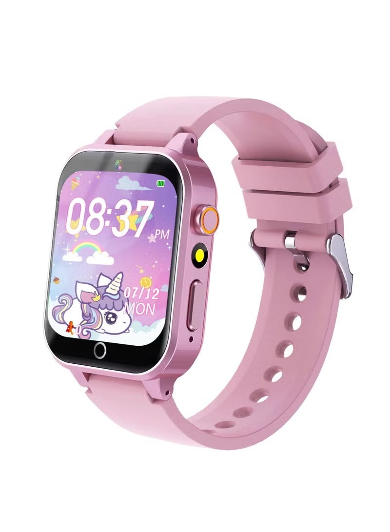 Smart Watch for 4-12 Year-old Kids, Comes with Video, Camera, Music Player Functions and 26 Games (Pink) - Image 1