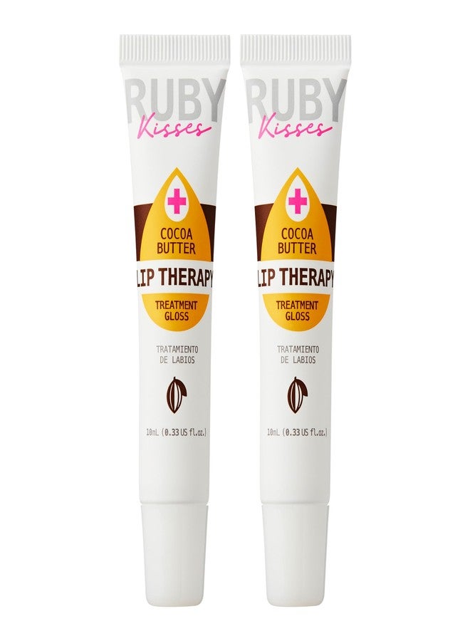 Ruby Kisses Cocoa Butter Hydrating Lip Oil Treatment Gloss (2 Pack, Hydrates & Heals with Vitamin E & Jojoba, Lightweight Clear Non-Greasy Formula with Jojoba & Rosehip Oil, Repair Dry Chapped Lips - Image 1