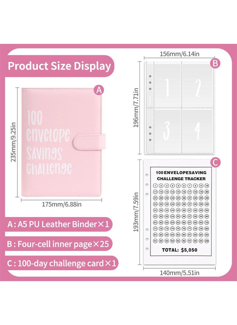 Y&D A5 Loose Leaf Book 100 Days Of Saving Money Saving Money Challenging Cash Envelopes Saving Money Couple Games Challenging Couple Gifts  - Image 3
