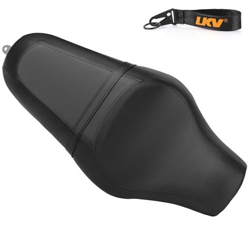 LKV Motorcycle 2-Up Passenger Seat Front Driver Cushion Pad Compatible with Harley Davidson Sportster Iron 883 1200 48 72 XL XR 2004-2024 Diamond Leather - Image 1