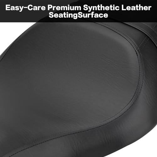 LKV Motorcycle 2-Up Passenger Seat Front Driver Cushion Pad Compatible with Harley Davidson Sportster Iron 883 1200 48 72 XL XR 2004-2024 Diamond Leather - Image 2