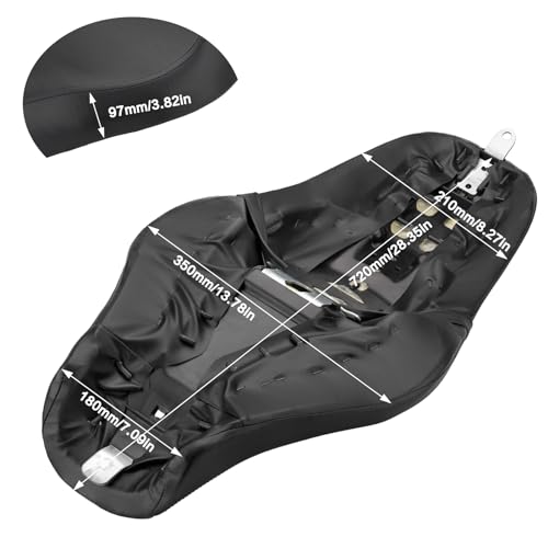 LKV Motorcycle 2-Up Passenger Seat Front Driver Cushion Pad Compatible with Harley Davidson Sportster Iron 883 1200 48 72 XL XR 2004-2024 Diamond Leather - Image 3