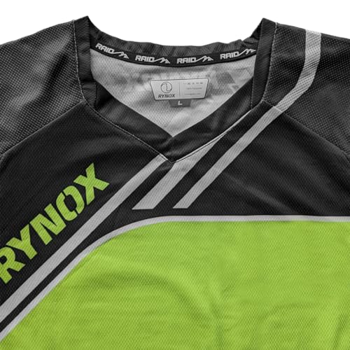 Rynox Frontier Pro Offroad Jersey | Mesh Motocross Jersey with Abrasion Resistance and Active Ventilation - Green Black, Large - Image 5