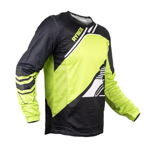Rynox Frontier Pro Offroad Jersey | Mesh Motocross Jersey with Abrasion Resistance and Active Ventilation - Green Black, Large - Image 1