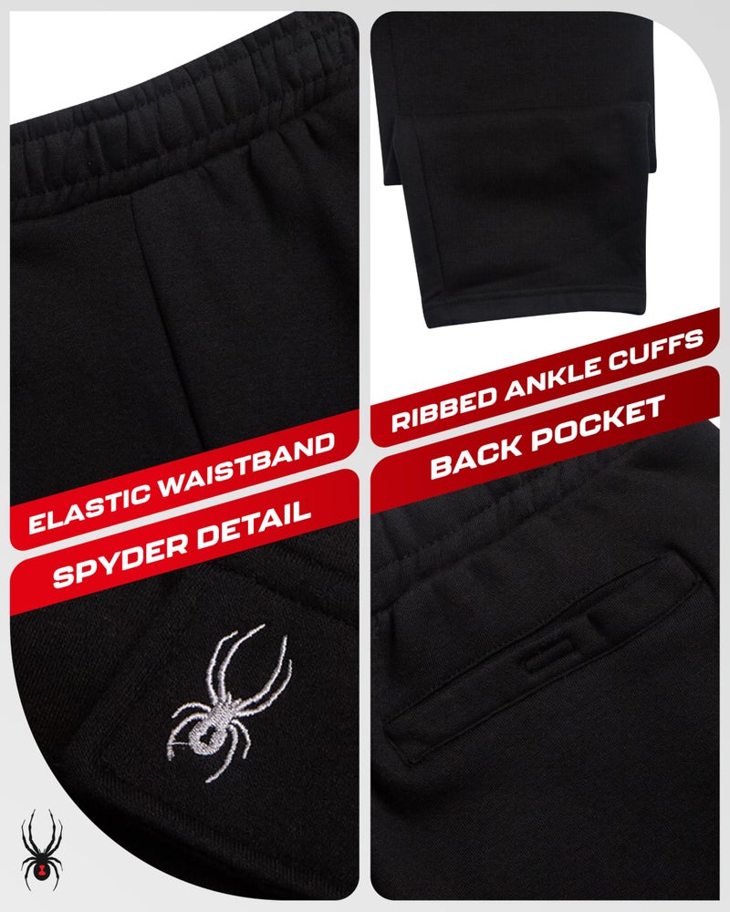 Spyder Mens Cargo Sweatpants - Soft Stretch Fleece Mens Joggers with Pockets & Elastic Waistband for Running Jogging Workout, Size X-Large, Black - Image 3