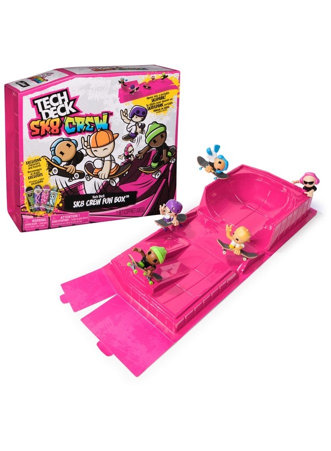 TECH DECK Sk8 Crew Fun Box, Portable Transforming Sk8 Park with 4 Fingerboards & 5 Figures, Collectible Mini Skateboards, Kids Toys for Ages 5 & Up - Image 1