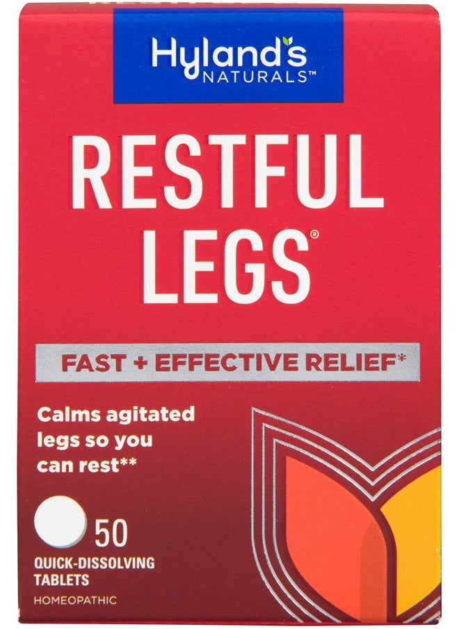 Hyland's Restful Legs Tablets, Natural Itching, Crawling, Tingling and Leg Jerk Relief, Quick Dissolving Tablets, 50 Count  - Image 1