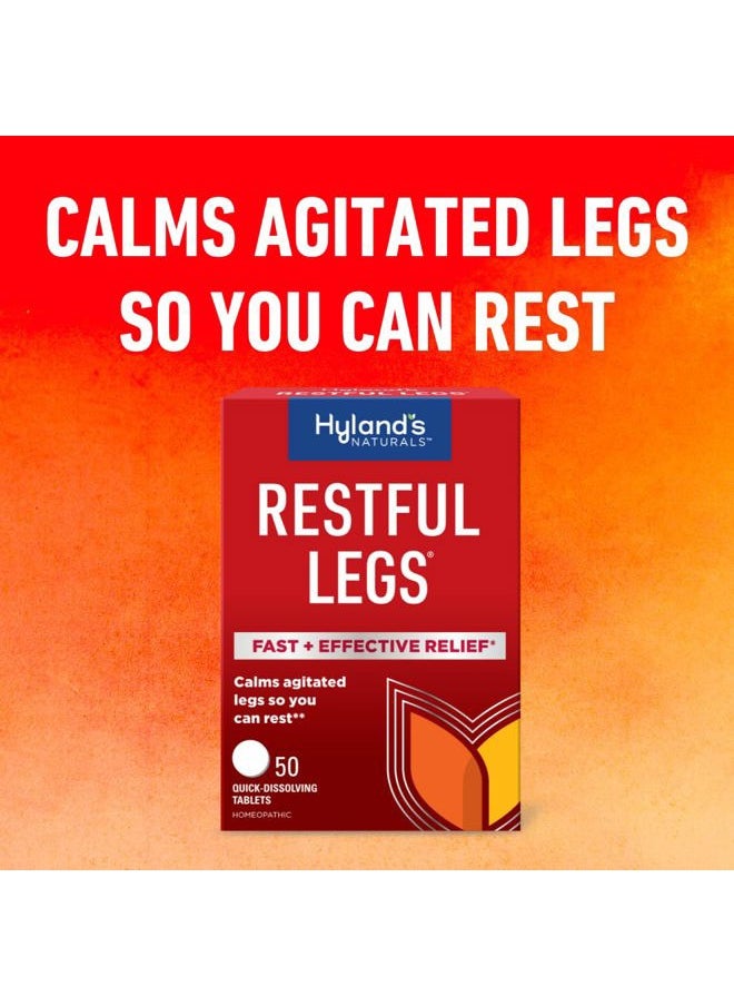 Hyland's Restful Legs Tablets, Natural Itching, Crawling, Tingling and Leg Jerk Relief, Quick Dissolving Tablets, 50 Count  - Image 3