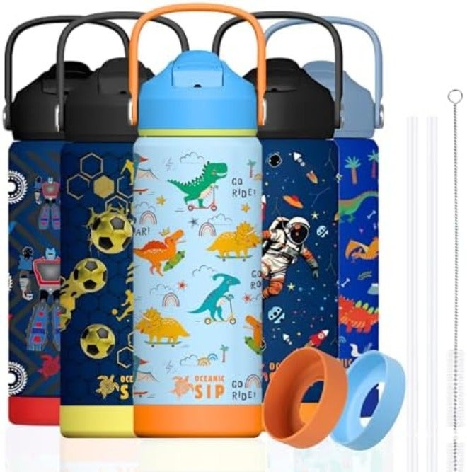 Oceanic Boys Stainless Steel Water Bottle 550ml 18oz Double-Wall Vacuum Insulated 304 Stainless steel Water Bottle BPA FREE Leak  Proof - Image 3