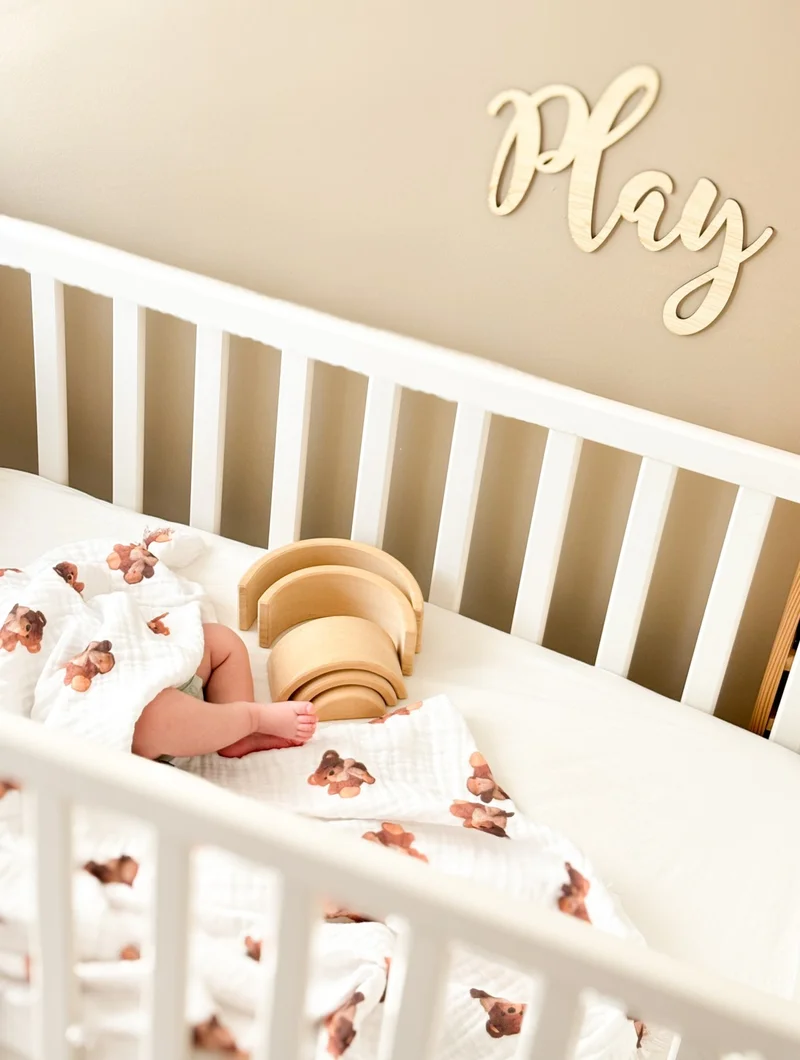 Zeypba Teddy Bear Muslin Bear Patterned Multicolored Teddy Bear 4 Layer Muslin Baby and Child Blanket