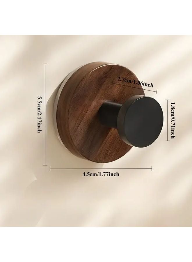 6 Pack Walnut Heavy Duty Hooks No Drill Installation Space Saving Organizer - Image 4