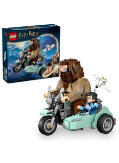 LEGO Harry Potter Hagrid & Harry’s Motorcycle Ride, Movable Brick-Built Motorbike Toy with a Sidecar & Hedwig Figure, Display Birthday Gift for Wizarding World Fans, 9+ Year Old Girls & Boys 76443 (617 pieces)  - Image 1