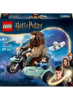 LEGO Harry Potter Hagrid & Harry’s Motorcycle Ride, Movable Brick-Built Motorbike Toy with a Sidecar & Hedwig Figure, Display Birthday Gift for Wizarding World Fans, 9+ Year Old Girls & Boys 76443 (617 pieces)  - Image 2