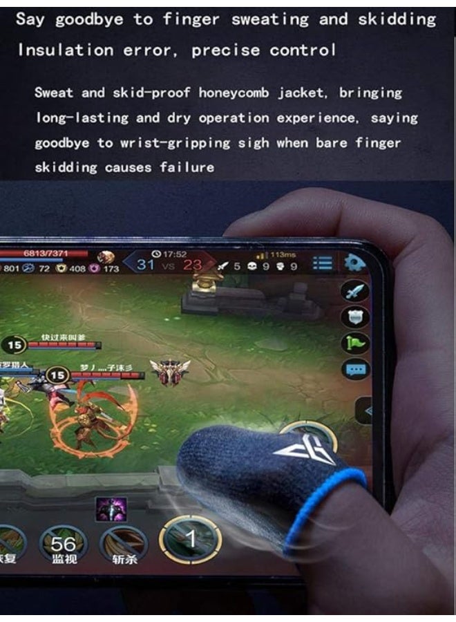 Professional Breathable Sweat-Proof Finger Sleeves for Mobile Gaming – Thumbs Cover Touchscreen Gloves for PUBG – 2 Pairs - Image 3