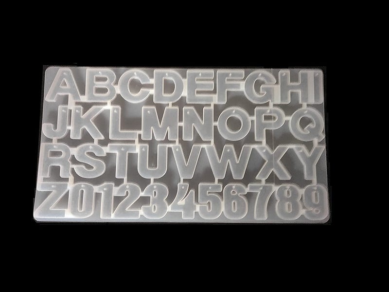 EKTA STATIONERY EKTA STATIONERY Alphabet Silicon Resin Mold Letter Number Casting Molds for Earring Keychain Jewelry Accessories 36 cm x 19 cm - Image 3