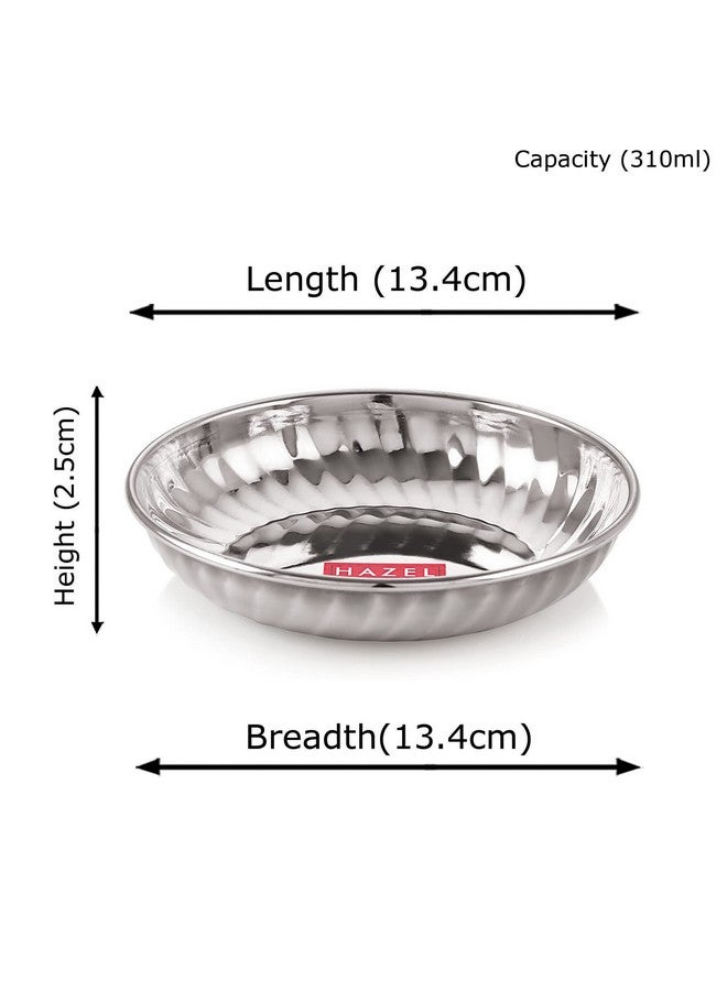 Hazel طبق حلوى تقديم من الفولاذ المقاوم للصدأ HAZEL، مجموعة من 24، سعة 310 مل لكل منها، فضي - Image 4