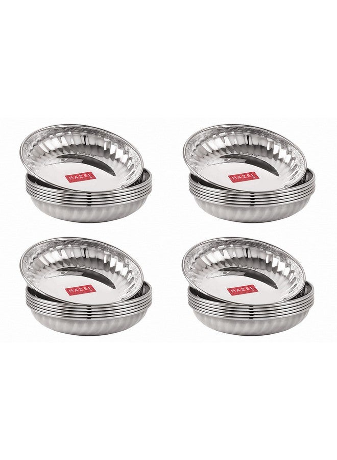 Hazel طبق حلوى تقديم من الفولاذ المقاوم للصدأ HAZEL، مجموعة من 24، سعة 310 مل لكل منها، فضي - Image 1