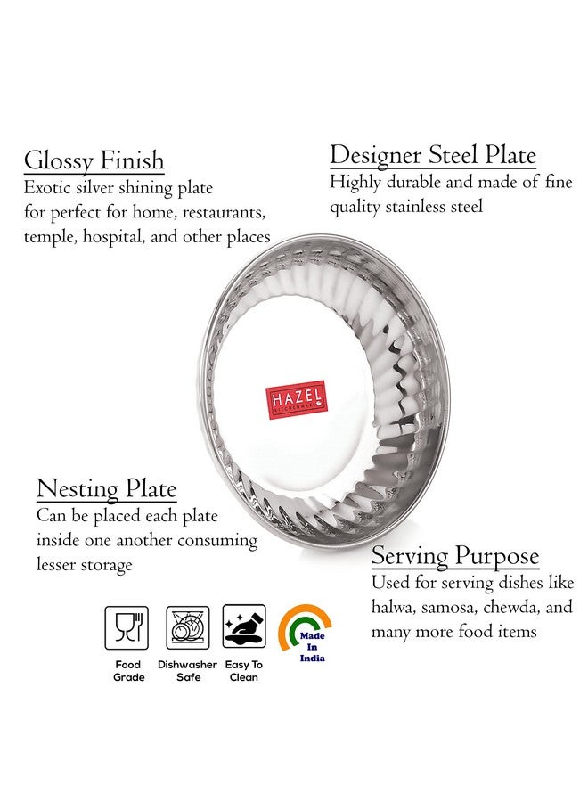Hazel طبق حلوى تقديم من الفولاذ المقاوم للصدأ HAZEL، مجموعة من 24، سعة 310 مل لكل منها، فضي - Image 5