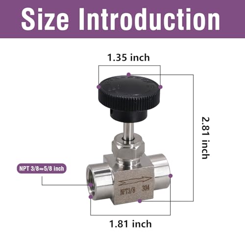 Napredak 38 Needle Valve Female Thread NPT 38 Straight Needle Valves Stainless Steel 304 Hydraulic Flow Control Valve for WaterGasOil 1PC - Image 3