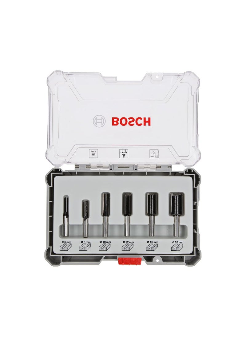 BOSCH Bosch Professional 6 Pcs Router Bit Set With Straight Bits With 6Mm Shank Suitable For Gkf 550 Plam Router And Gof 130 Router  - Image 2
