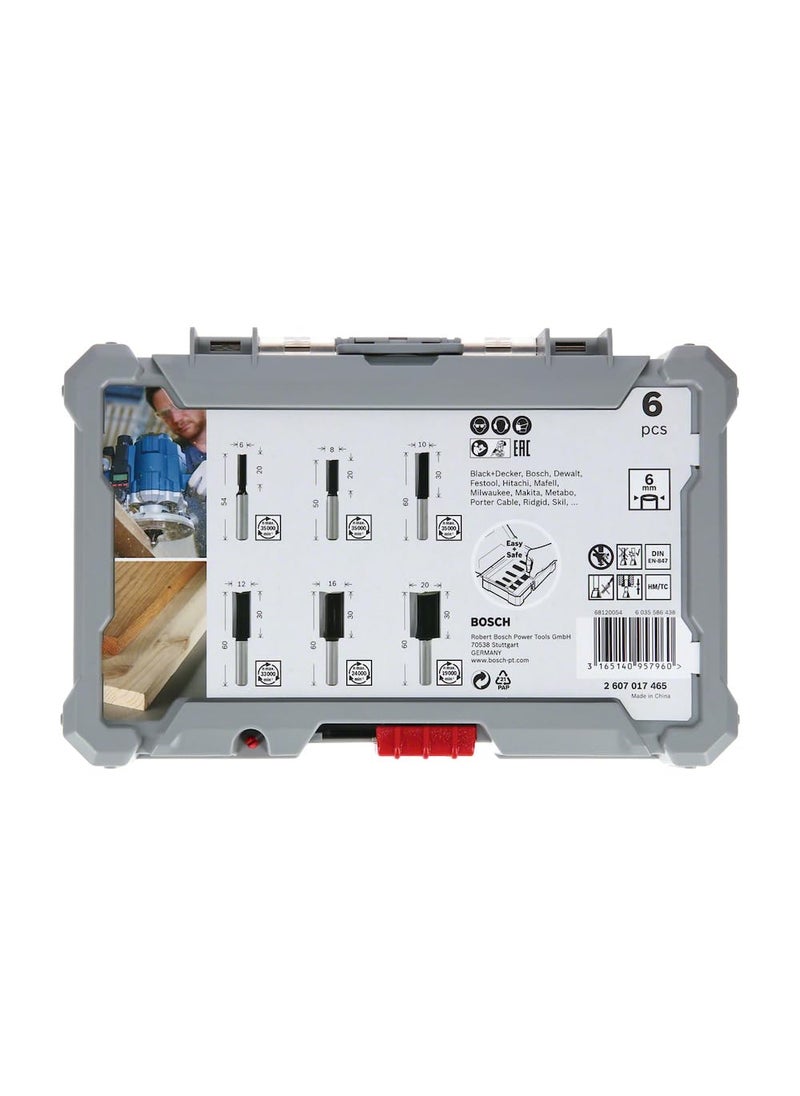 BOSCH Bosch Professional 6 Pcs Router Bit Set With Straight Bits With 6Mm Shank Suitable For Gkf 550 Plam Router And Gof 130 Router  - Image 3